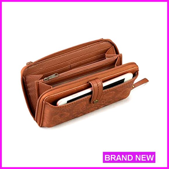 Leather Crossbody Bag with Smartphone Pocket & Card Slots - Picture 5 of 7